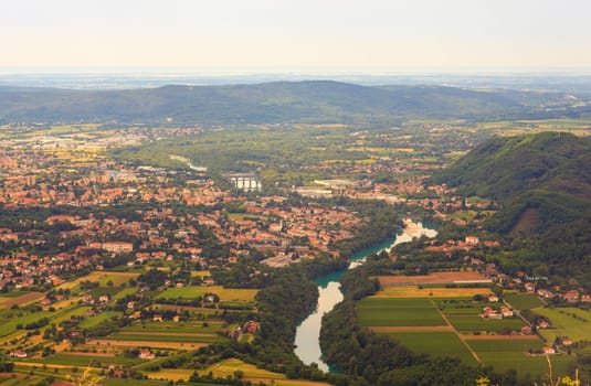 Gorizia and Nova Gorica view from Sabotin mountain