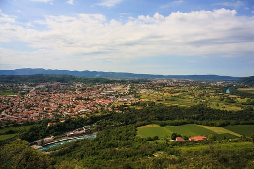 View of Gorizia and Nova Gorica from sabotin mountain