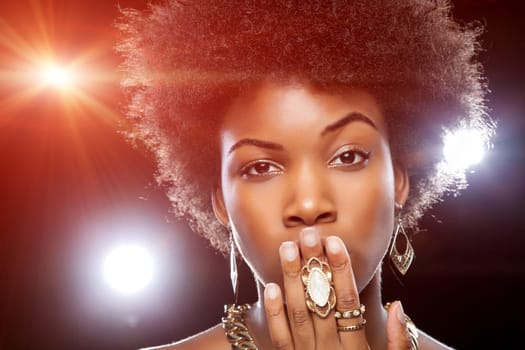 Beautiful young African woman with afro hairstyle
