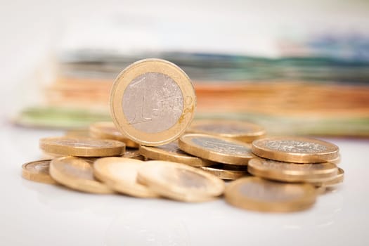 Abstract closeup of euro money.