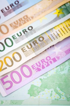 Abstract closeup of euro money.