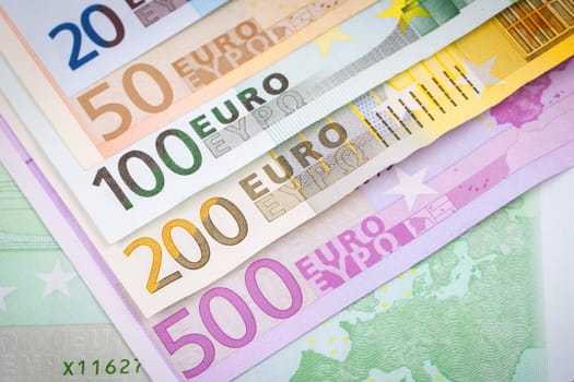 Abstract closeup of euro money.