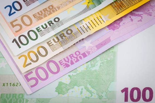 Abstract closeup of euro money.