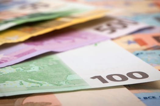Abstract closeup of euro money.