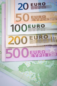 Abstract closeup of euro money.