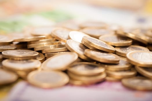 Abstract closeup of euro money.