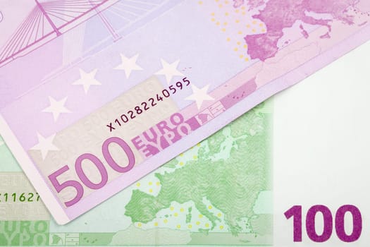 Abstract closeup of euro money.