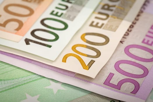 Abstract closeup of euro money.