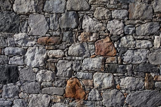 Stone wall, flat stacked background and texture