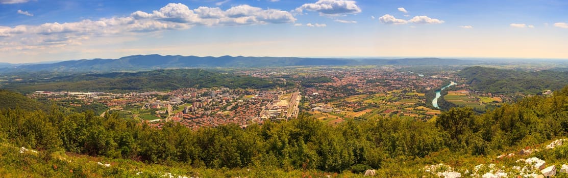 View of Gorizia and Nova Gorica from sabotin mountain