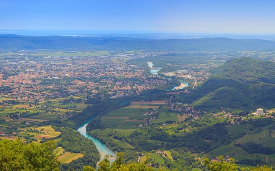 Gorizia and Nova Gorica view from Sabotin mountain