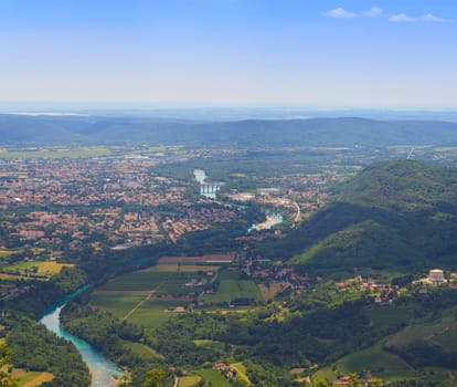 Gorizia and Nova Gorica view from Sabotin mountain