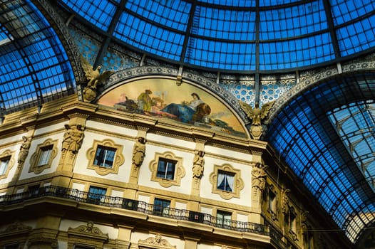 Galleria Vittorio Emanuele II in central of Milan, Italy