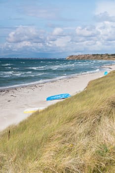Rocky beach with a view of Marstall,Aar,Denmark