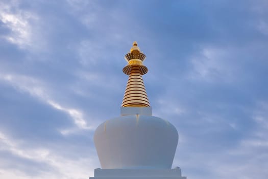 Buddhist Temple in Benalmadena, a rainy day, Spain
