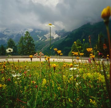 Storm over Alpine Road in Austria