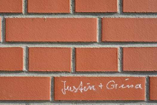 House wall with writing