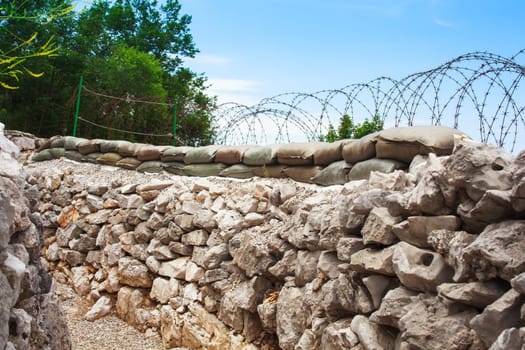 View of Foxhole of World War One, Sabotin mountain