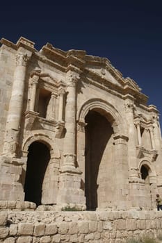 the Roman Ruins of Jerash in the north of Amann in Jordan in the middle east.