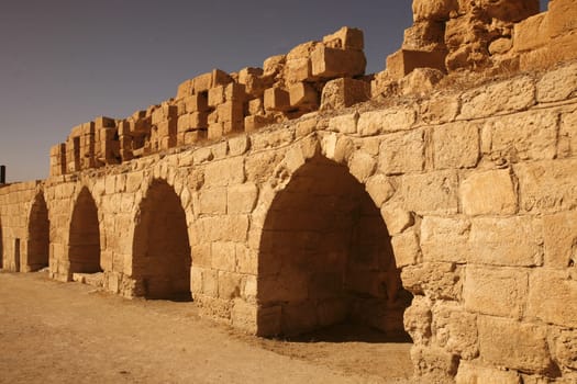 The Karak Castle in the Village of Karak in Jordan in the middle east.