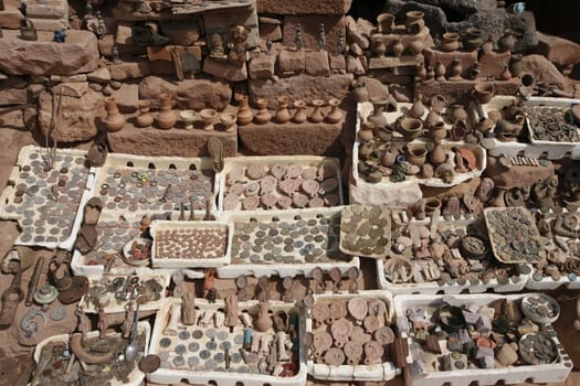 a Shop in the Village of Wadi Musa near the Temple city of Petra in Jordan in the middle east.