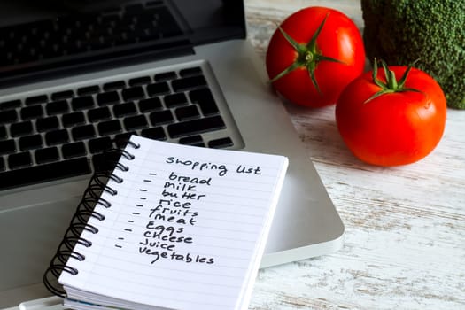 Preparing the shopping list before going to buy the groceries..