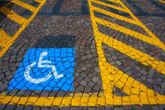 Parking for cars and signal for the disabled