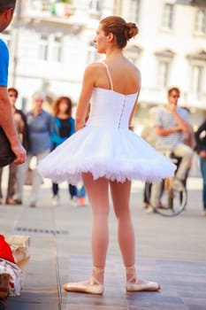 Young girl practicing classic dance