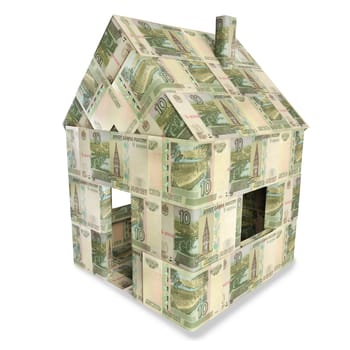 House from 10 rubles bills