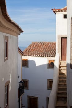 Emblematic whitewashed architecture in Marvao, Alentejo, Portalegre, Portugal