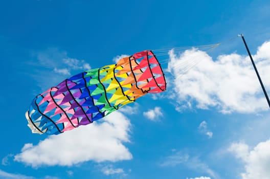 colorful fantasy kite at a kite festival in Twenterand, Netherlands