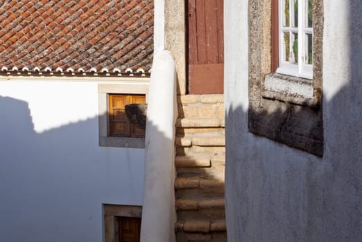 Emblematic whitewashed architecture in Marvao, Alentejo, Portalegre, Portugal