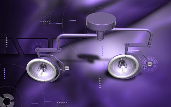 Digital illustration of shadow less lamp in colour background