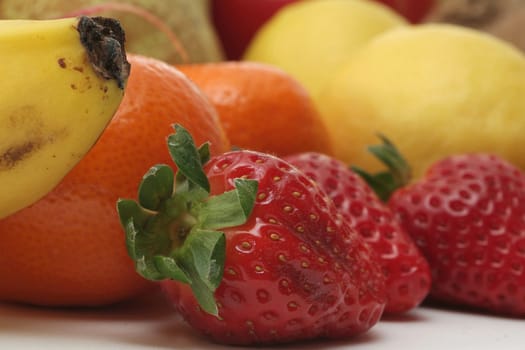 Colorful fresh group of fruits and vegetables