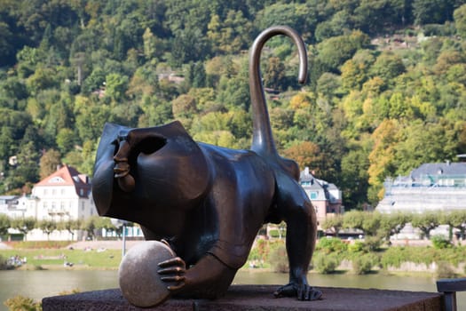 The bridge monkey on the Carl Theodor Bridge in Heidelberg