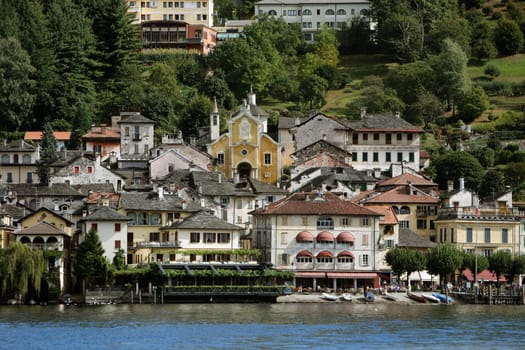 the Fishingvillage of Orta on the Lake Orta in the Lombardia  in north Italy.