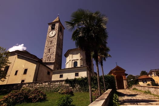 the Church in the old town of Baveno on the Lago maggiore in the Lombardia in north Italy.