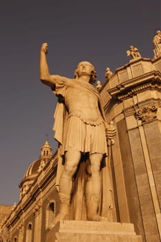 the Dom Sant Agata at the Piazza del Duomo in the old town of Catania in Sicily in south Italy in Europe.
