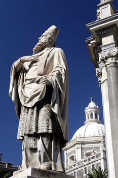 the Dom Sant Agata at the Piazza del Duomo in the old town of Catania in Sicily in south Italy in Europe.
