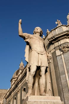 the Dom Sant Agata at the Piazza del Duomo in the old town of Catania in Sicily in south Italy in Europe.