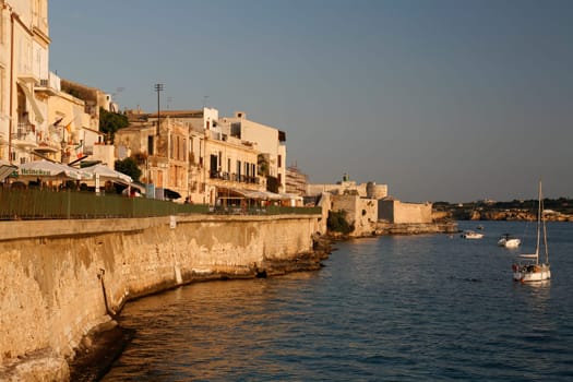 the old Town of Siracusa in Sicily in south Italy in Europe.