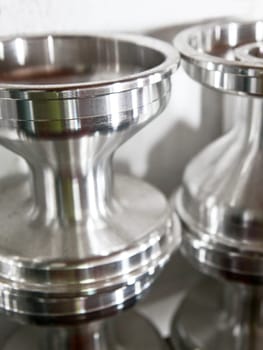 Details of Car Alloy Rims and tires before competition. Karting circuit workshop