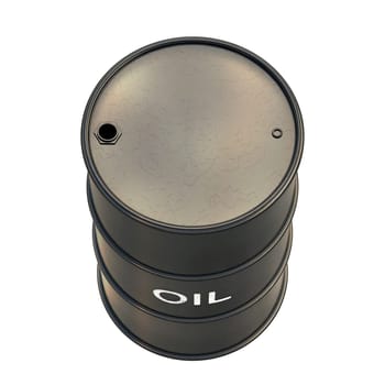 Barrel of oil on white background with clipping path.