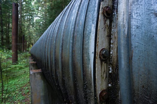 A pipeline carries water to the generator room for electricity