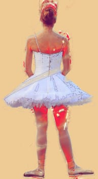 Young girl practicing classic dance - Artistic effect