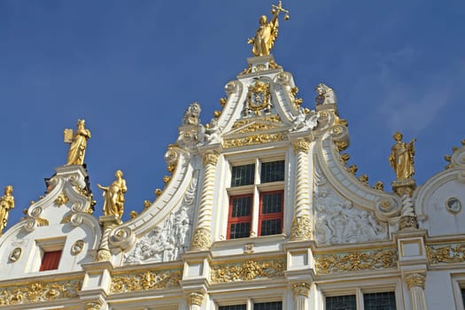 The Burg square in Bruges (Belgium). The Old Civil Registry in renaissance style.