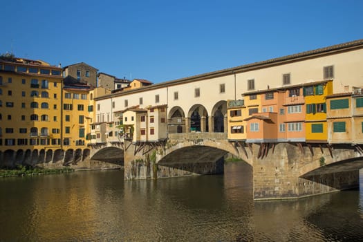 Ponte Vecchio Bridge having been built in the 1350. ( Florence, Tuscany, Italy)
