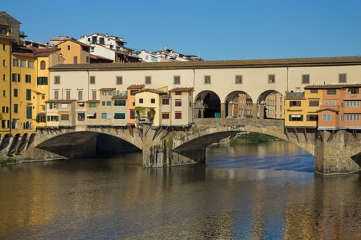 Ponte Vecchio Bridge having been built in the 1350. ( Florence, Tuscany, Italy)