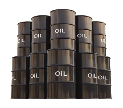 Barrel of oil on white background with clipping path.