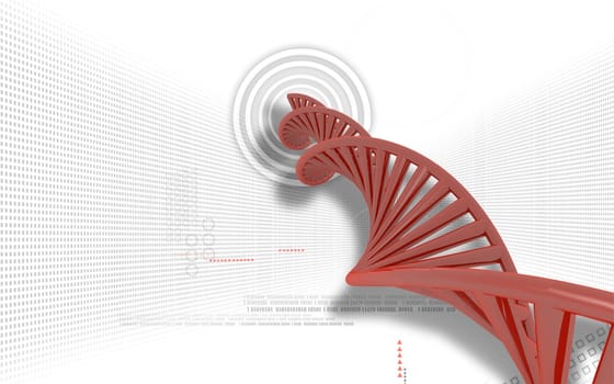Digital illustration DNA structure in colour background